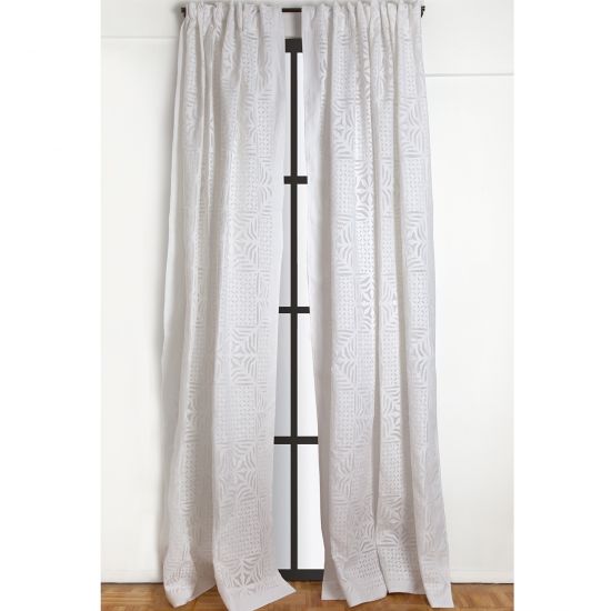 Ester Applique Curtain - White